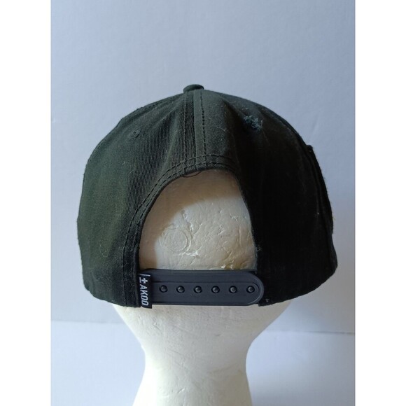 Akoo Snapback Hat Black Embroidered One Size Fits All - Picture 6 of 7